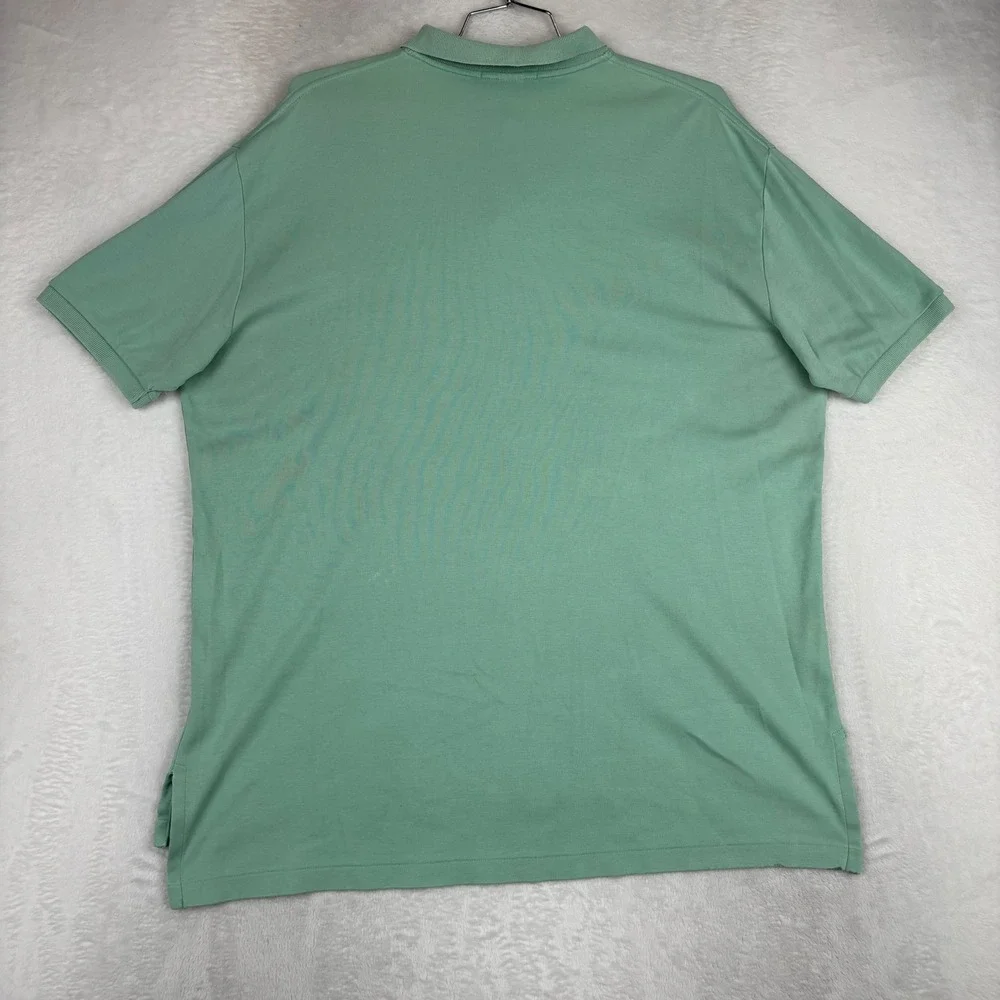 Polo Ralph Lauren Mens XL Seafoam Green Short Sleeve Polo Shirt Purple Embroider